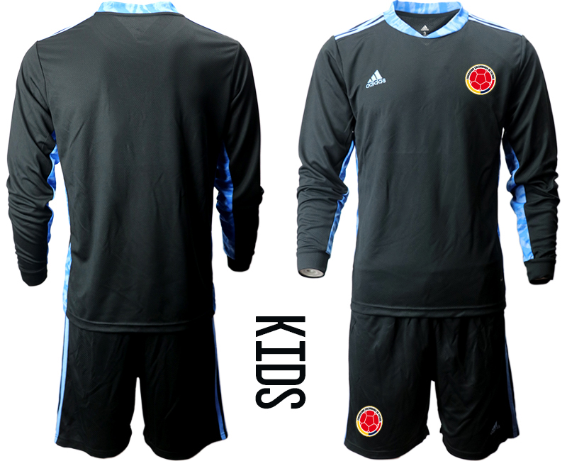 Cheap Youth 2020-2021 Season National team Colombia goalkeeper Long sleeve black Soccer Jersey